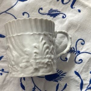 Meissen White Porcelain Swan Setvice Mug with Blue Swords Mark